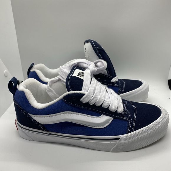 NWOT Vans Knu Skool Skate Sneakers Navy/True White VN0009QCNWD 721356 M8 W9.5 - Picture 3 of 11